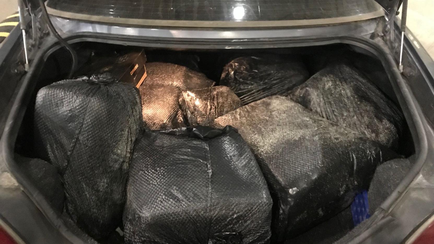 Border agents seize 8 trash bags full of marijuana from vehicle